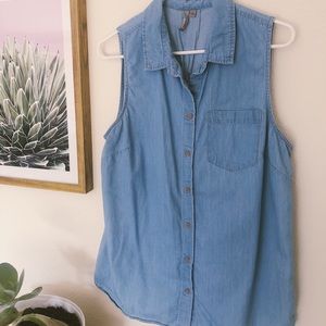Short Sleeve Chambray Shirt